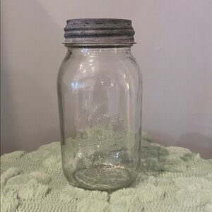 Clear Glass Mason Jar with metal  Lid